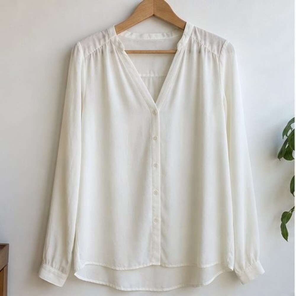 Ivory Tie Neck Blouse